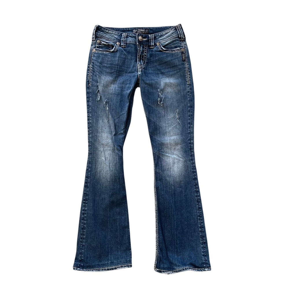 ✨ Vintage Y2K Silver Suki Surplus‎ Dark Wash Bootcut Jeans Low Rise W27